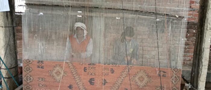 Handwoven carpet with premium wool texture