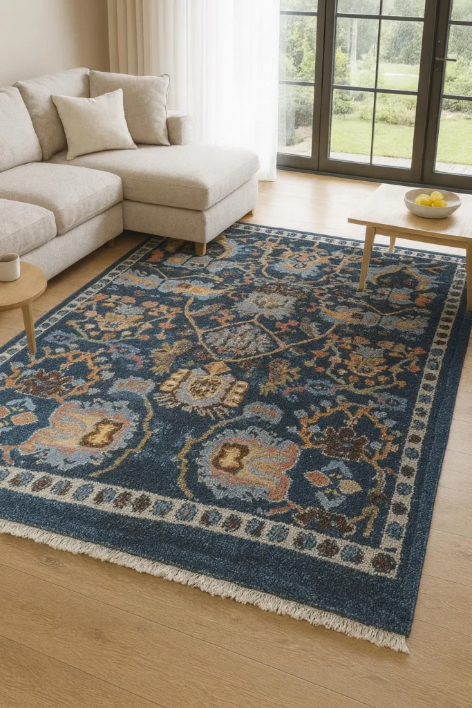 Navy Medallion Rug
